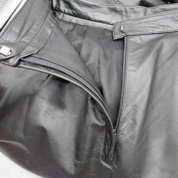 West Bay Women's Size 10 Leather Pants Black High Rise Vintage - Picture 8 of 11